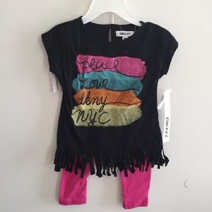 BRAND NEW DKNY FRAY SHIRT AND PANTS MATCHING SET